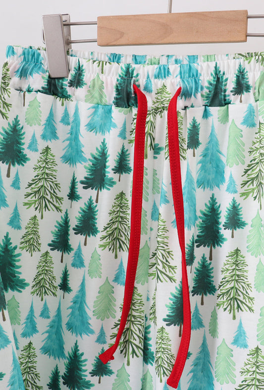 GREEN CHRISTMAS TREE PRINT DAD PAJAMAS PANTS SET