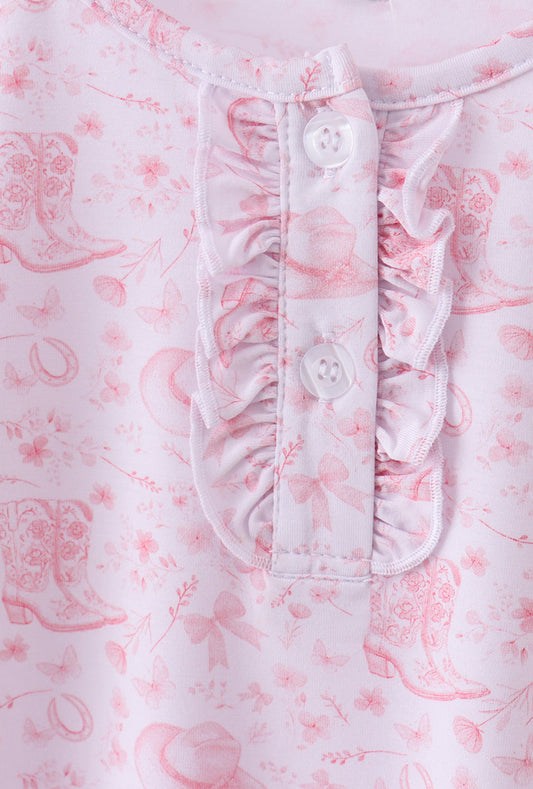 PREMIUM PINK BOOTS BAMBOO PANTS SET