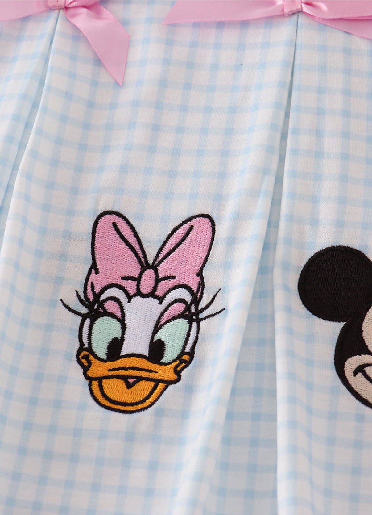 PINK CHARACTER EMBROIDERY RUFFLE PANTS SET